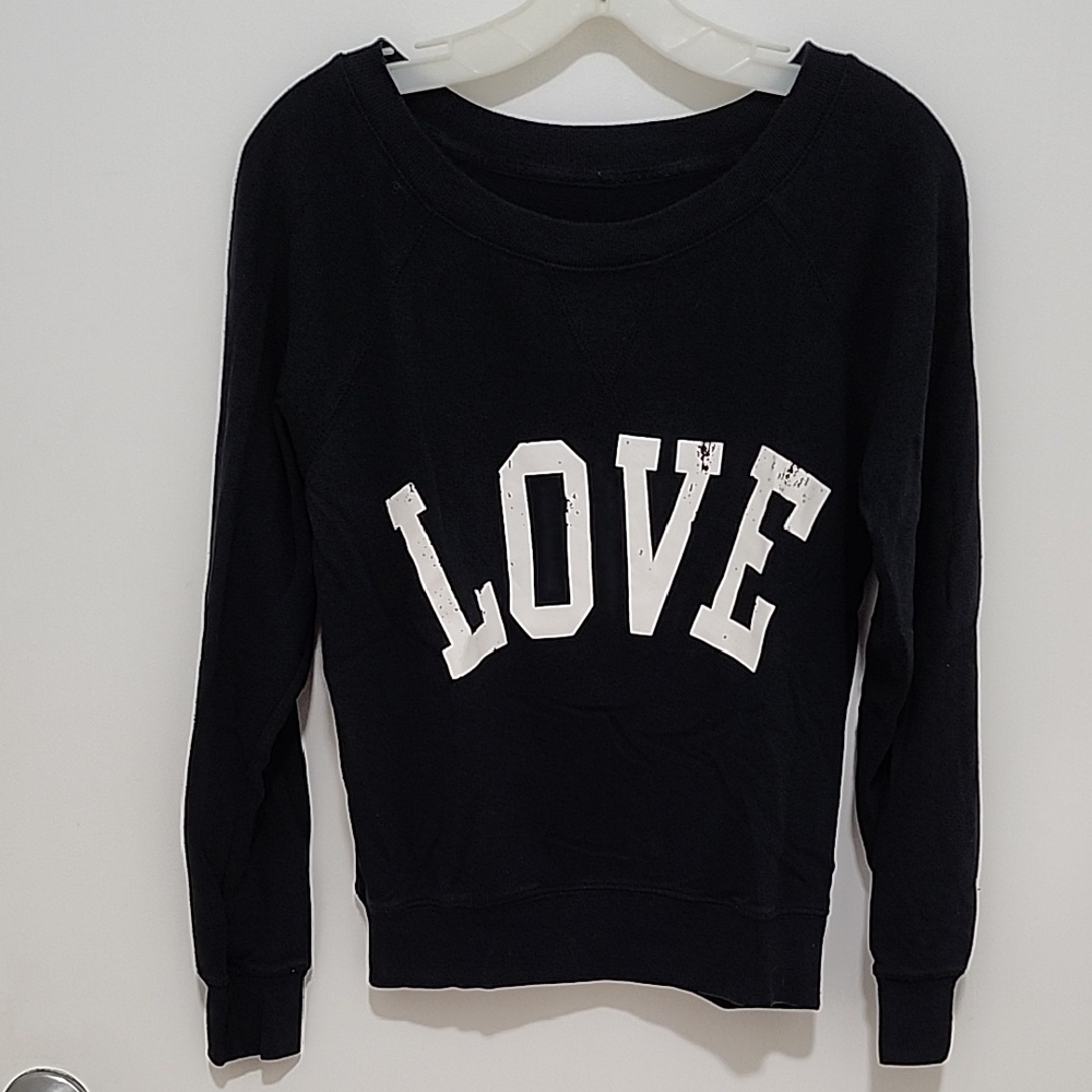 Reflex Black Sweatshirt with White 'LOVE' Design